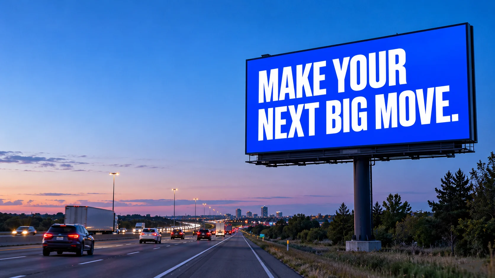 Illustrative highway digital billboard